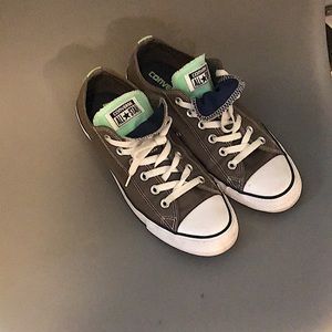 converse double tongue mint/gray/navy blue shoes